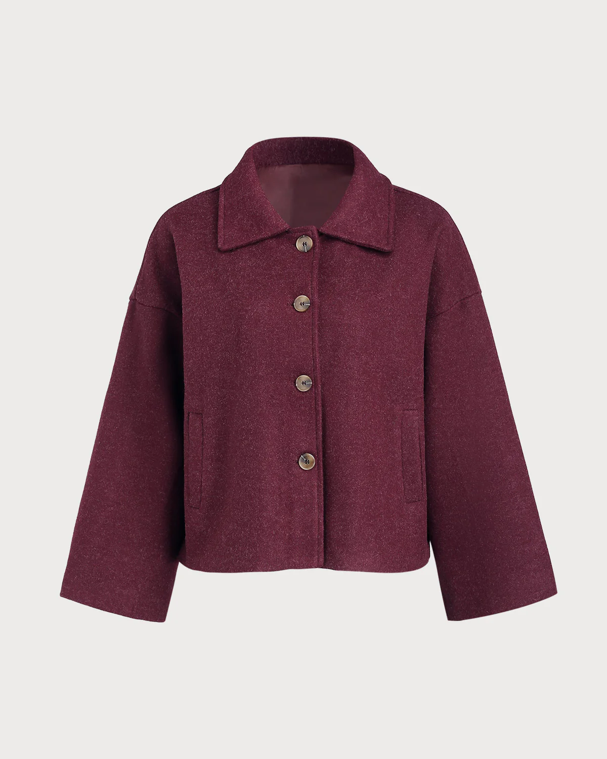 Wine Red Single Breasted Jacket