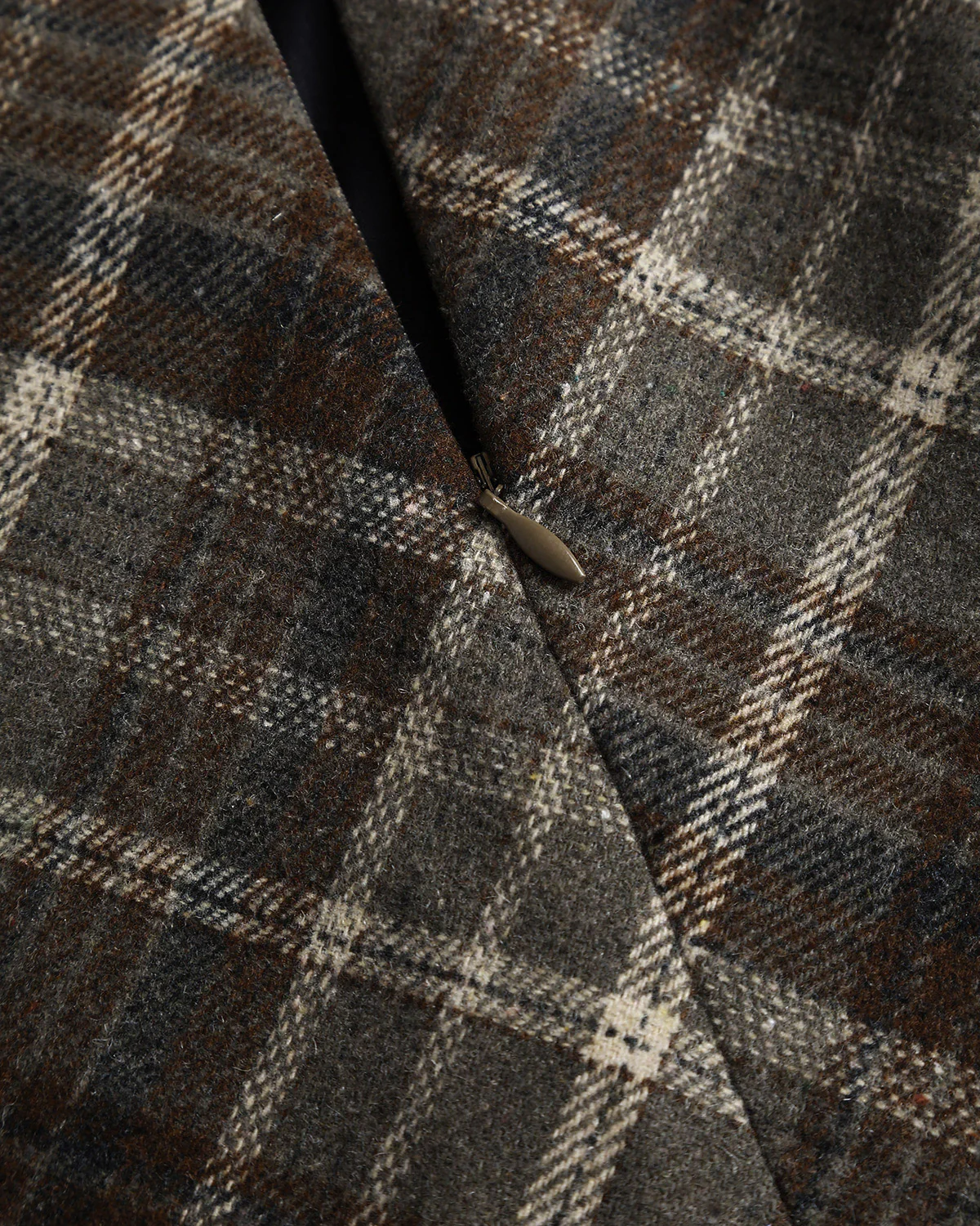 Brown Plaid A-Line Casual Mini Skirt