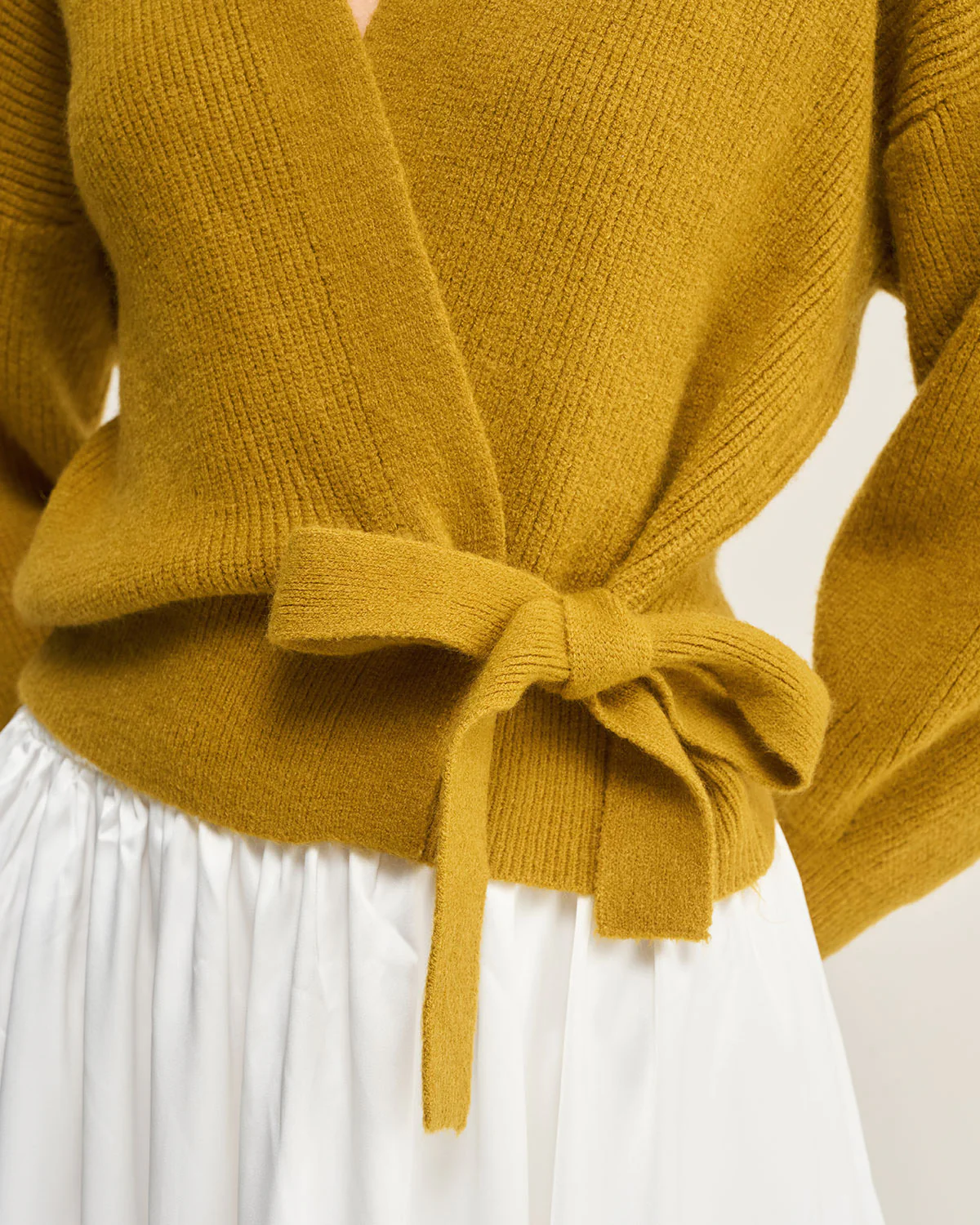 Ginger V Neck Drawstring Knit Cardigan