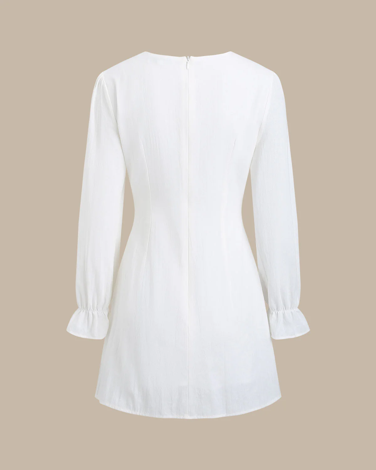 White Square Neck A-Line Mini Dress