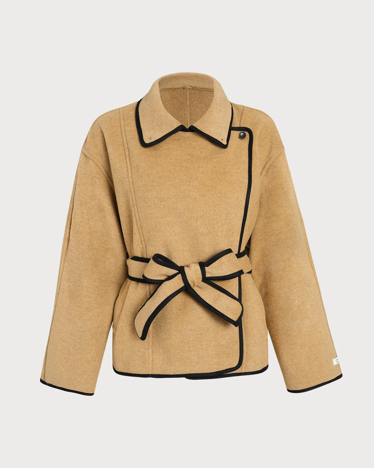 Khaki  Contrasting Belted Jacket