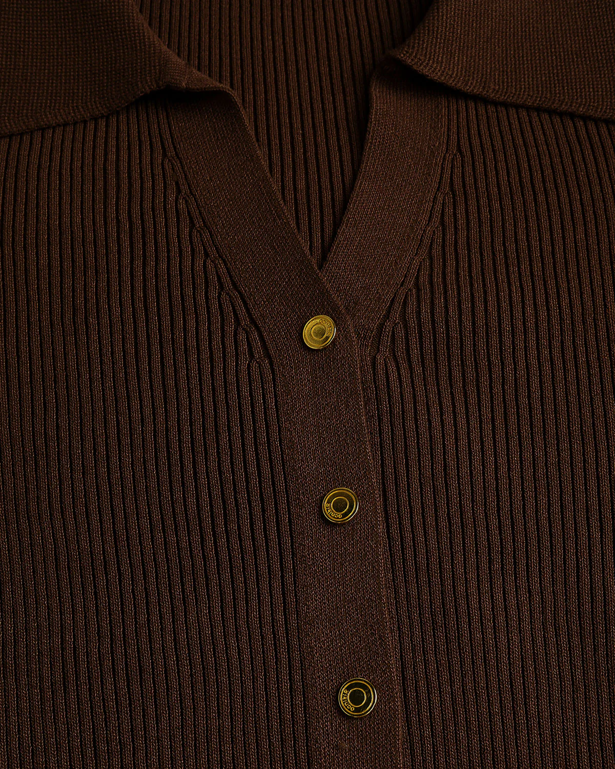 Brown Bodycon Button Sweater Dress