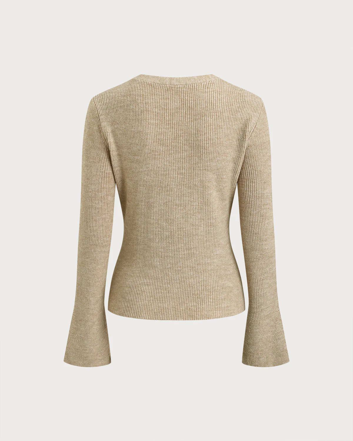 Khaki V Neck Button Knit Cardigan