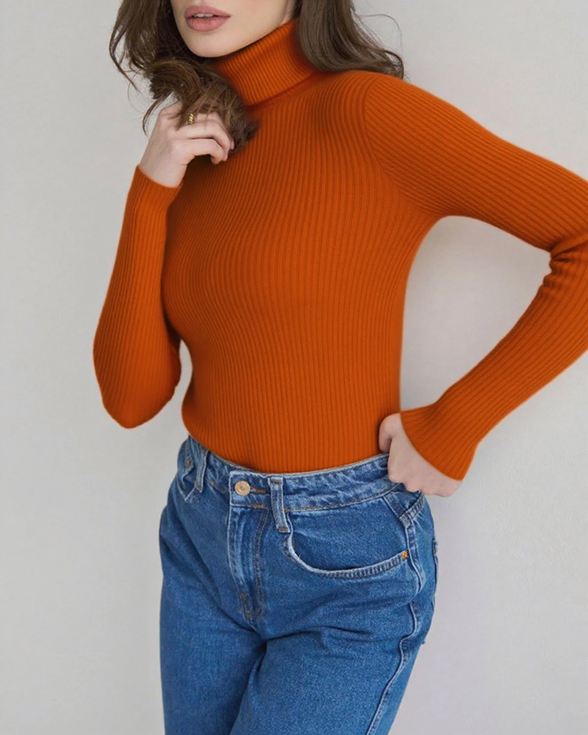 Brick Red Turtle Pullover Sweater