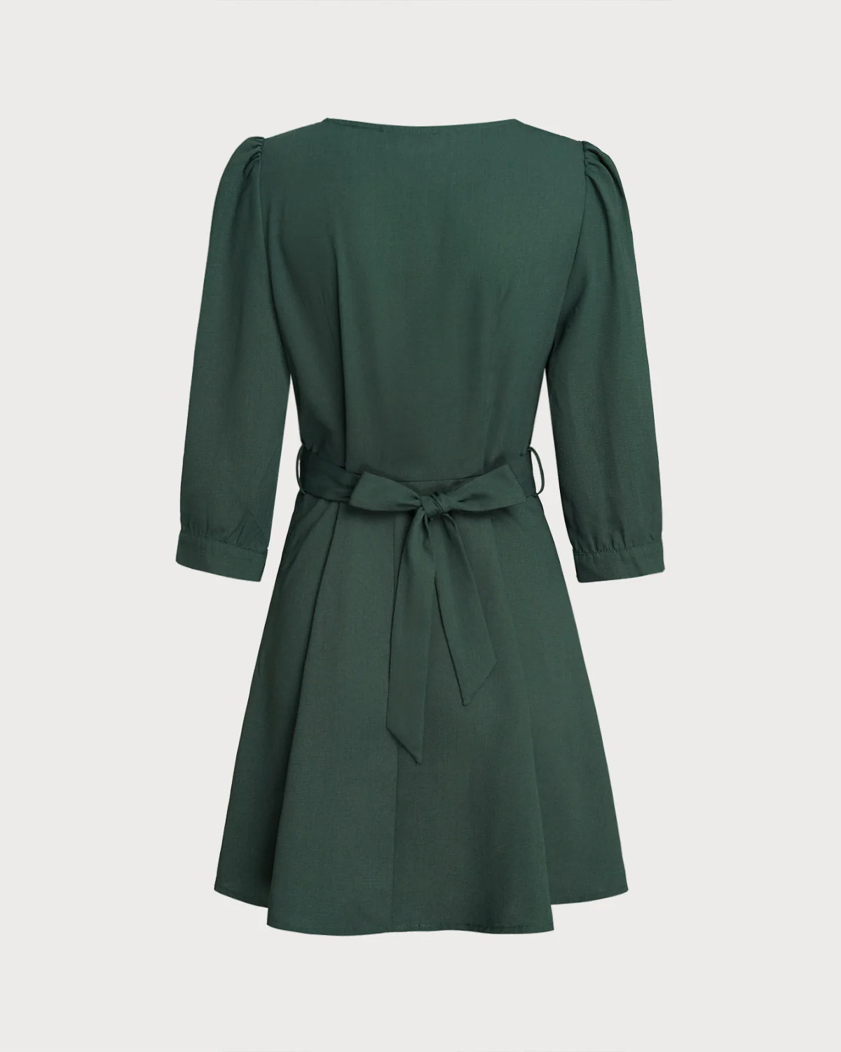 Green Wrap A-Line Mini Dress