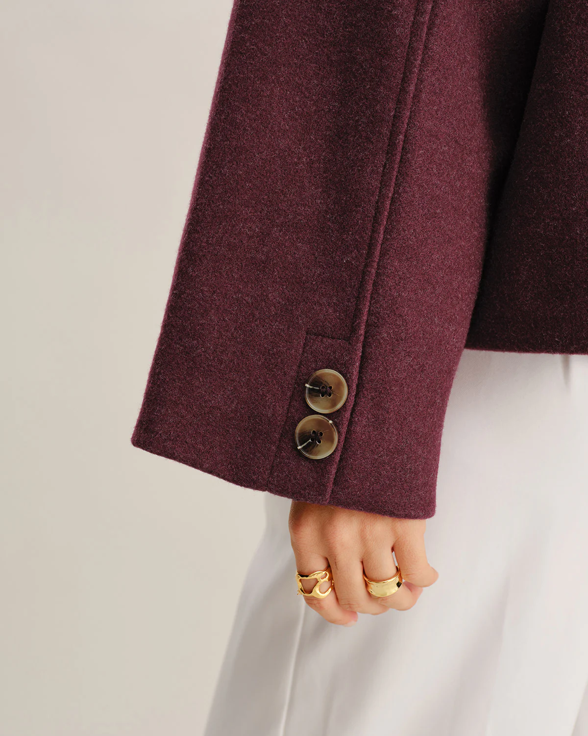 Wine Red Single Breasted Jacket