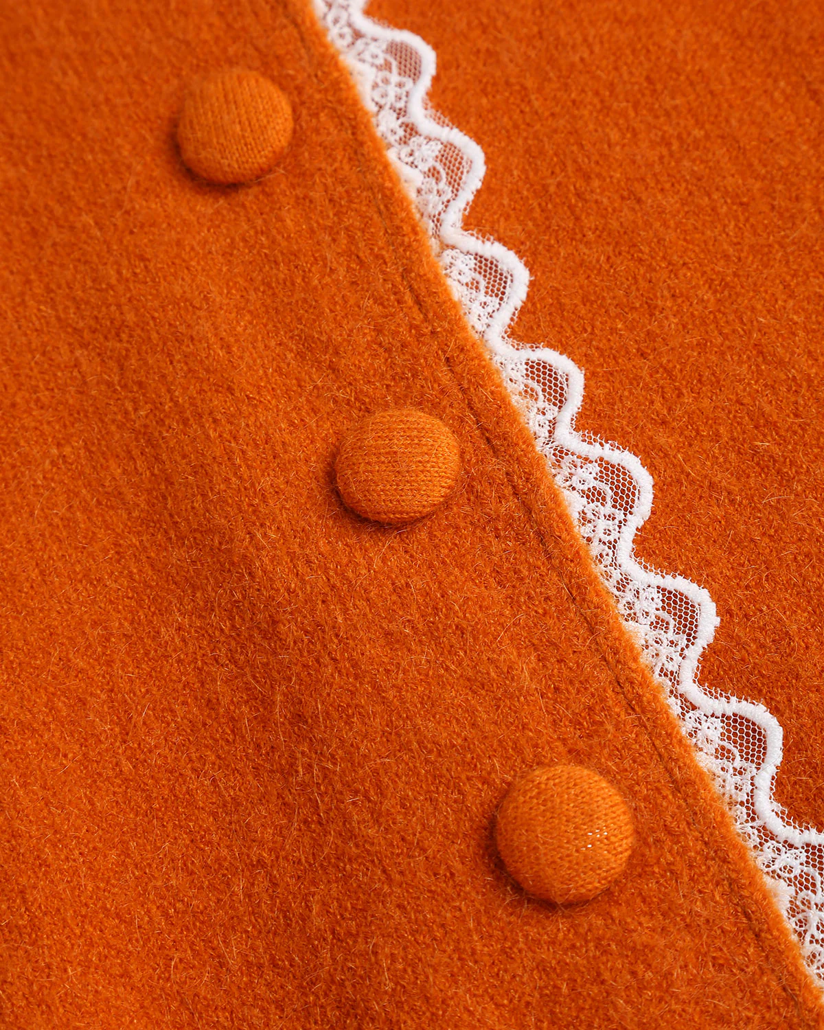 Orange Contrasting Knit Cardigan