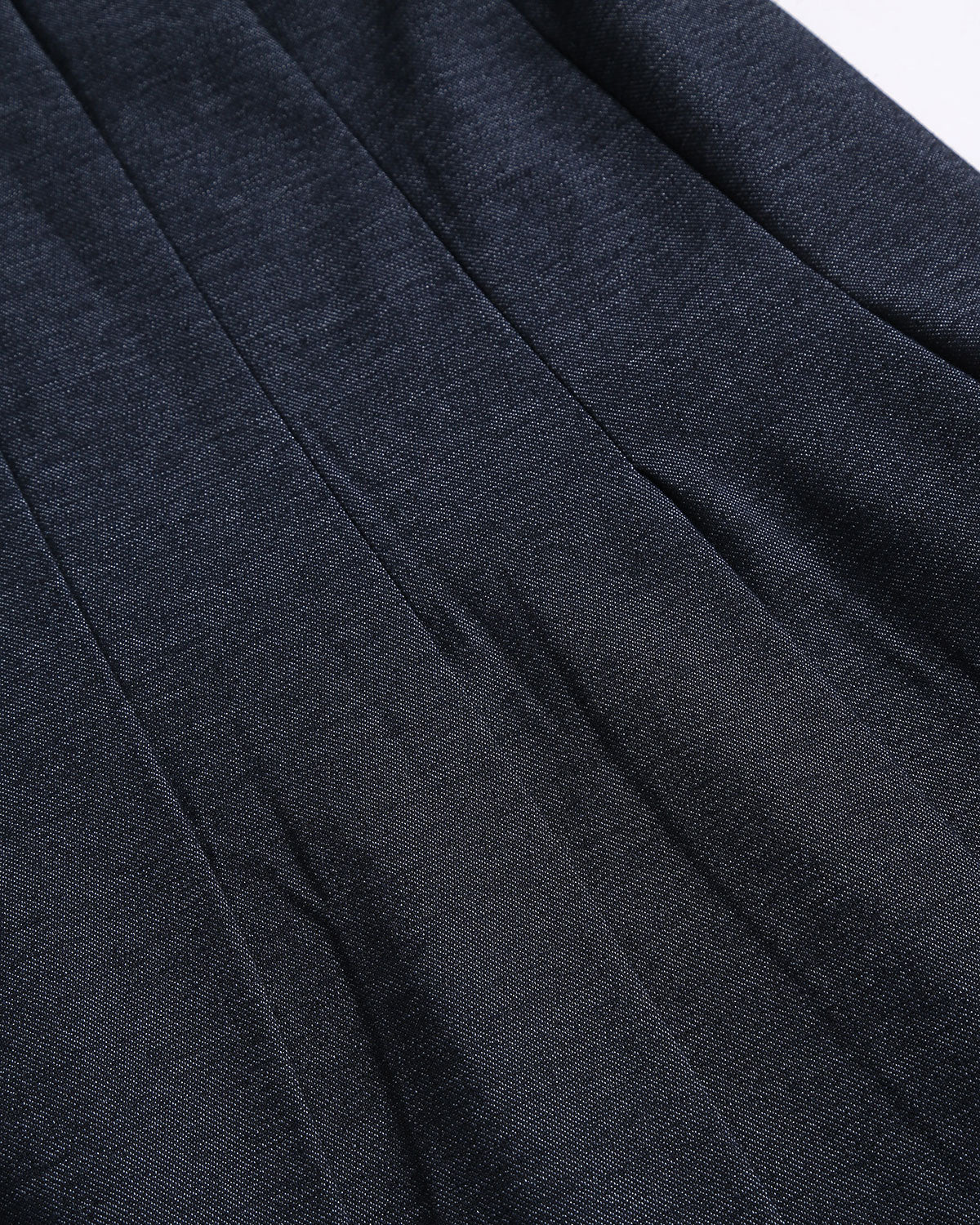 Blue Pleated Belted Midi Skirt