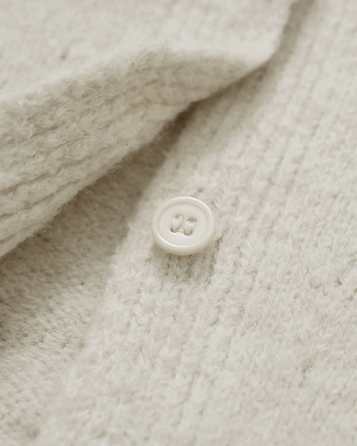 Apricot Round Neck Casual Knit Cardigan