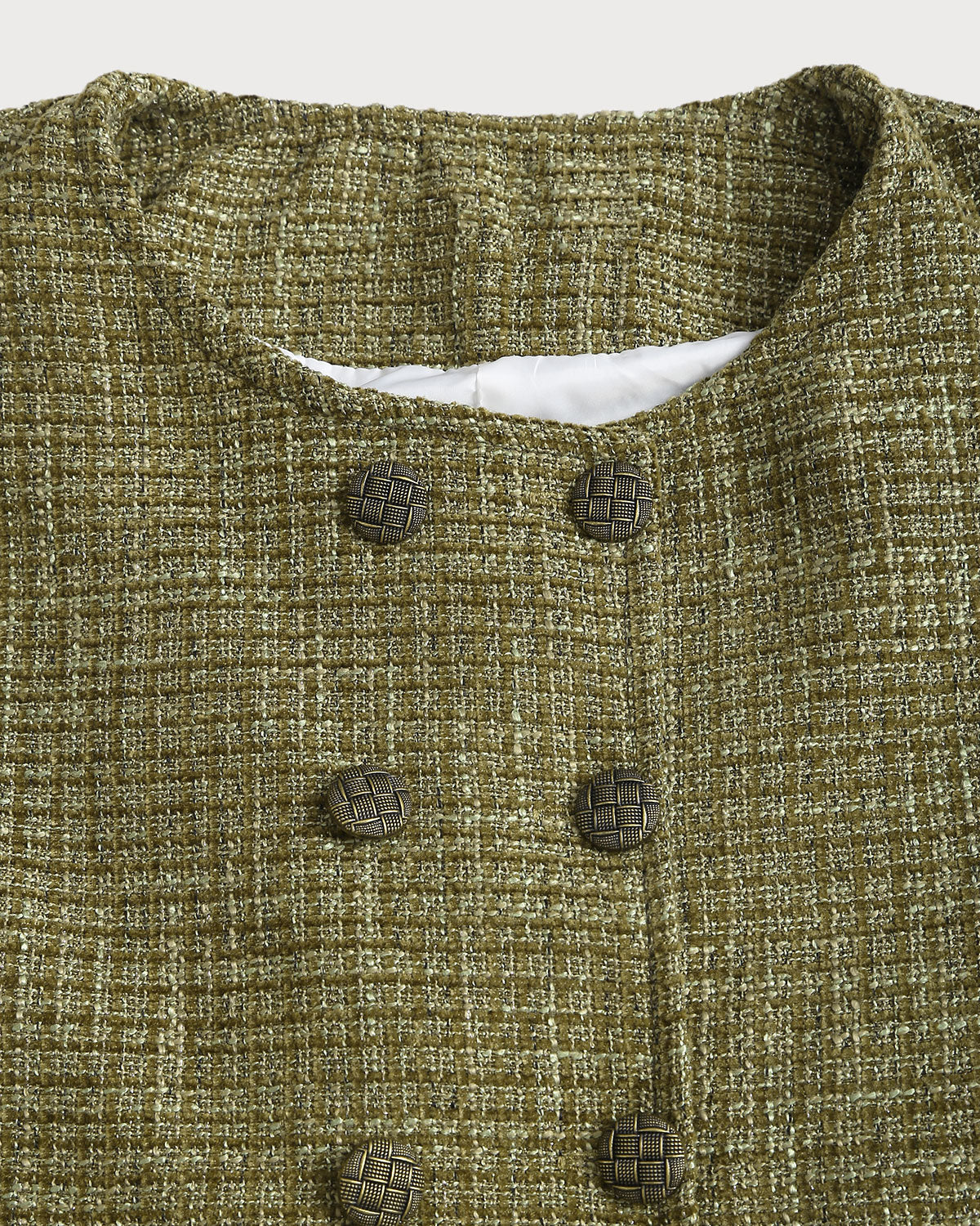 Green Plaid Button Jacket