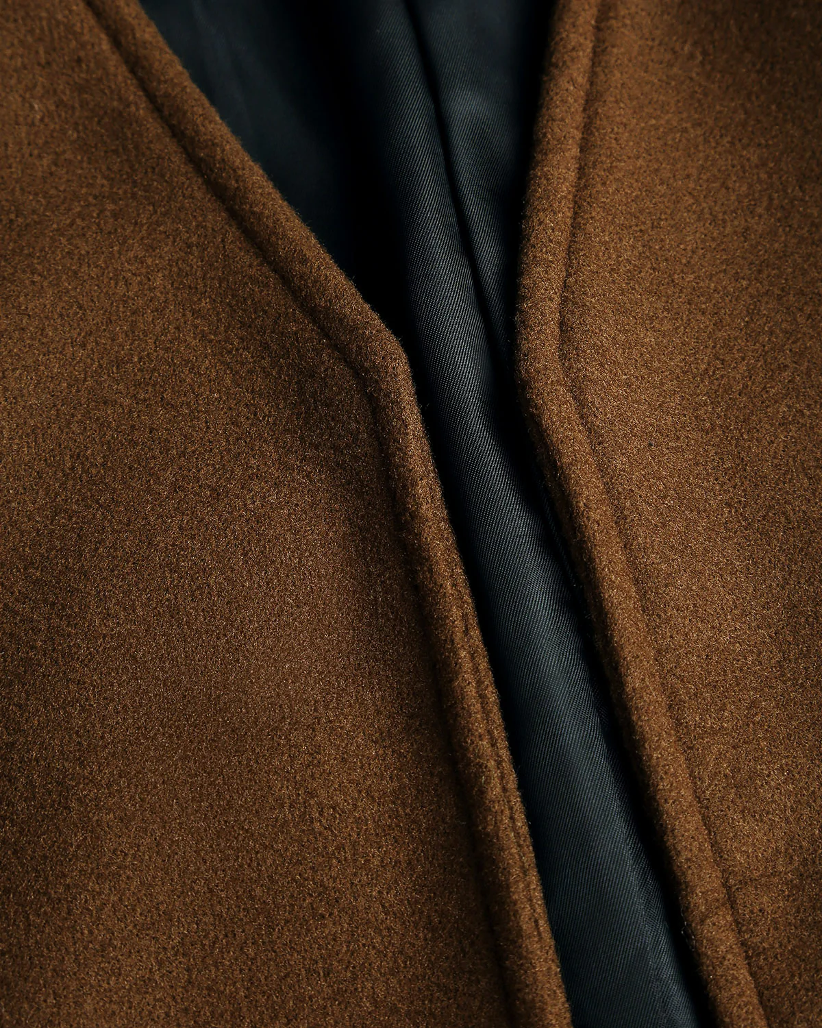 Coffee V Neck Casual Coat