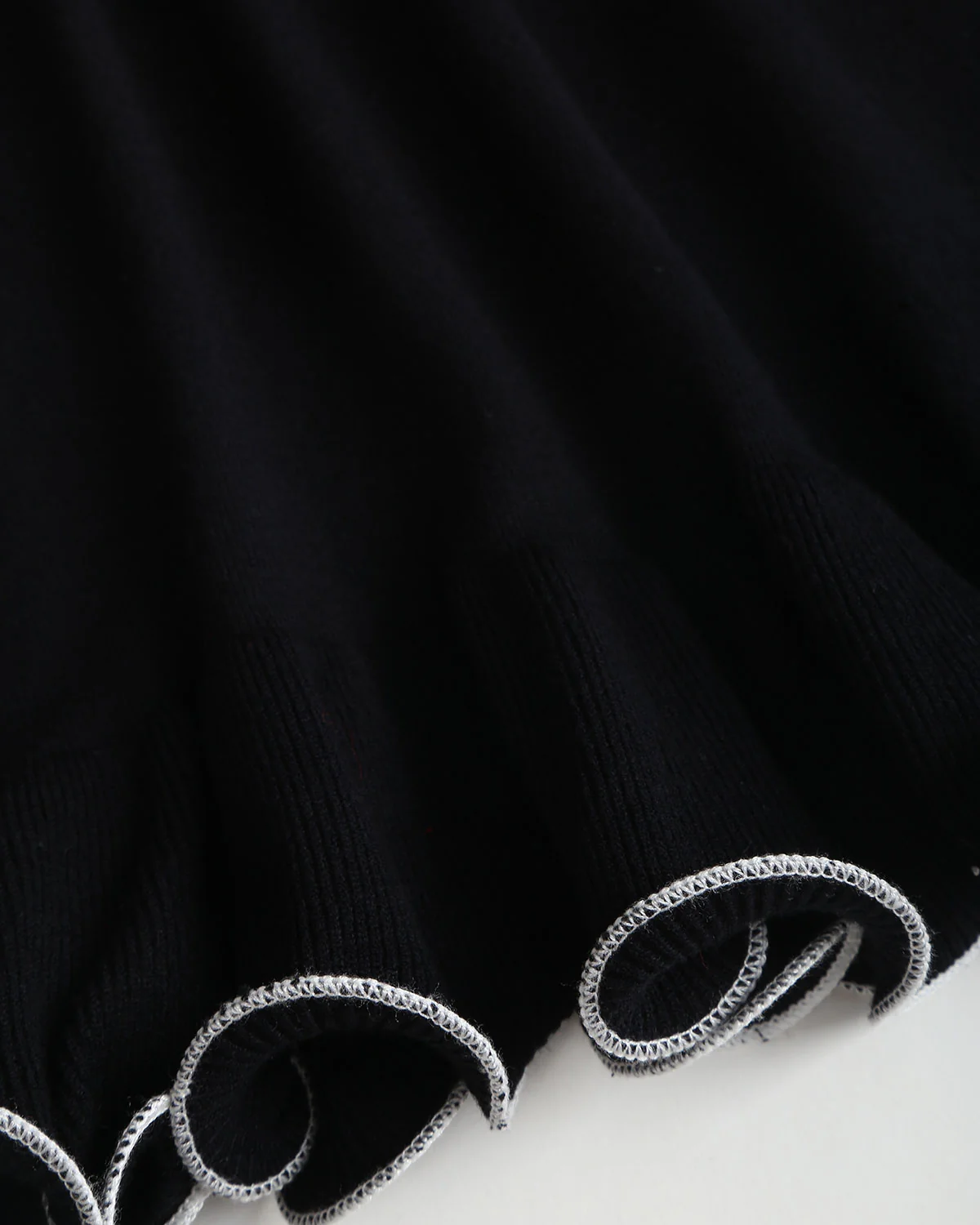 Black Contrasting Bell Sleeve Knit Sweater Dress