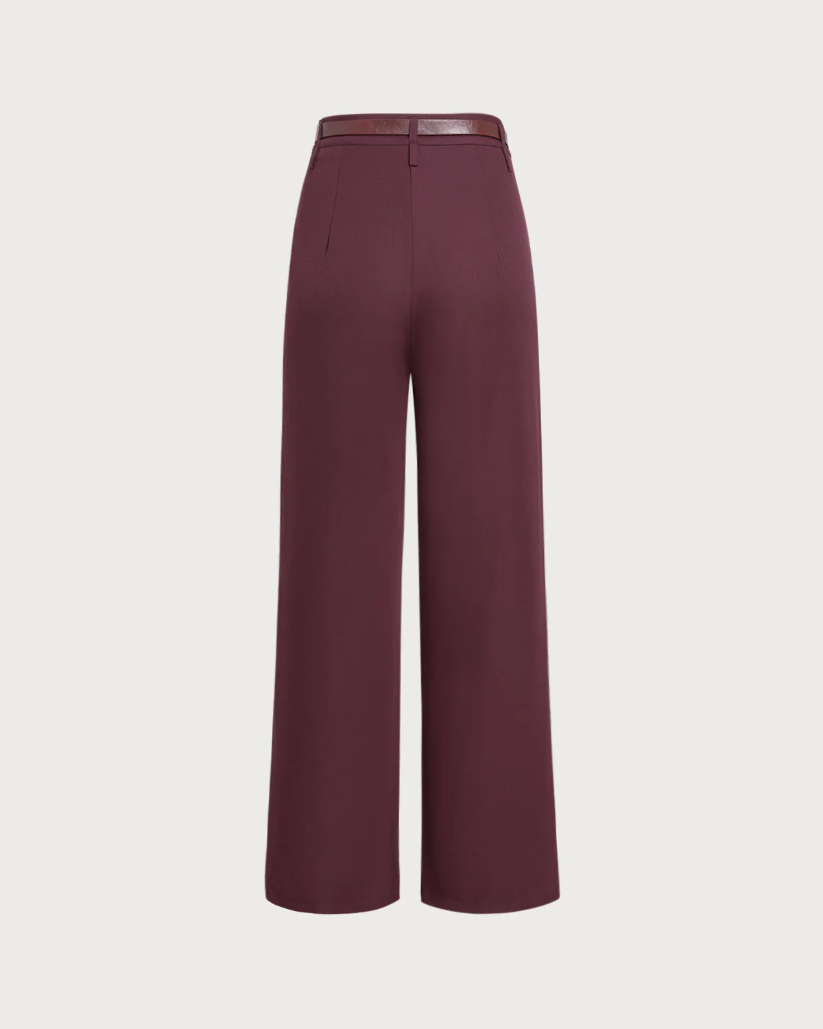 Wine Red Natural Waisted Casual Pants