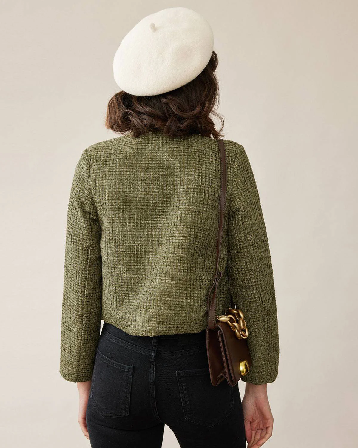 Green Plaid Button Jacket