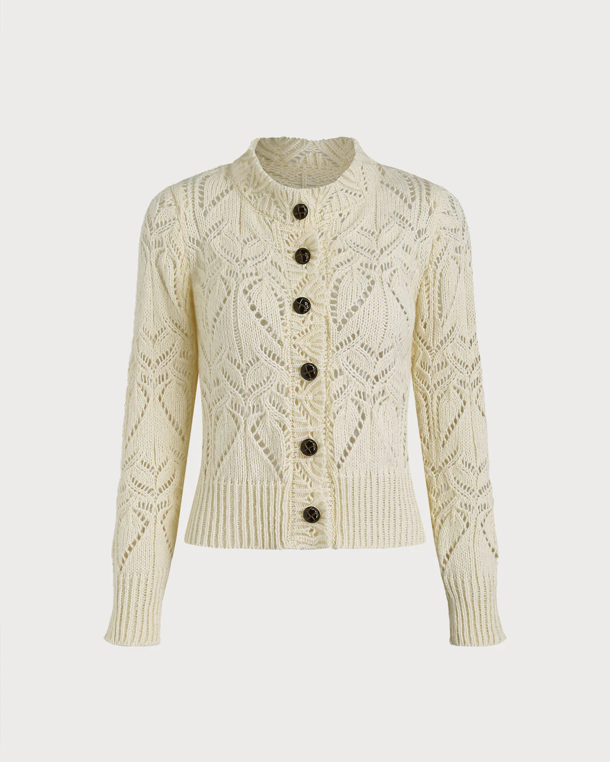 Apricot Cut Out Knit Cardigan