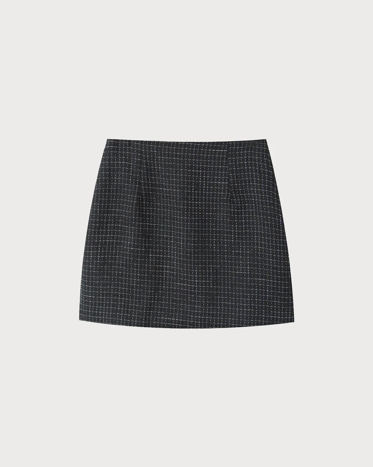 Black Plaid A-Line Mini Skirt