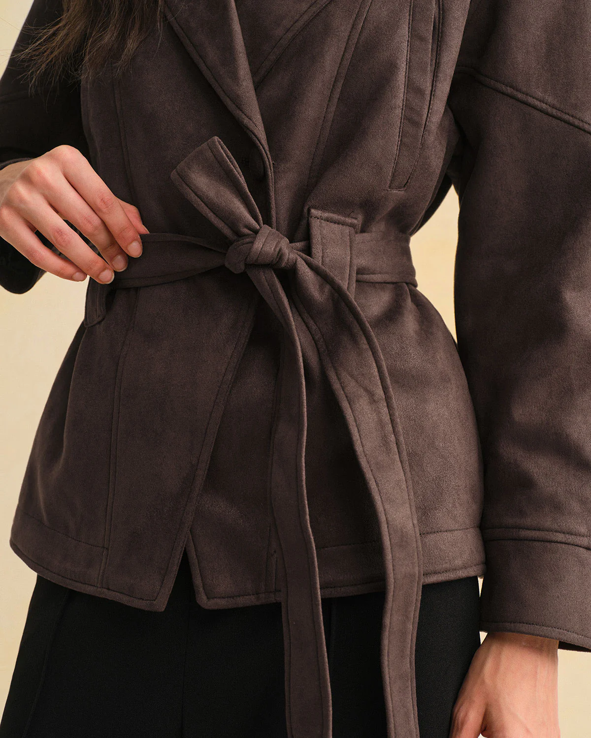 Coffee Loose Belted Jacket