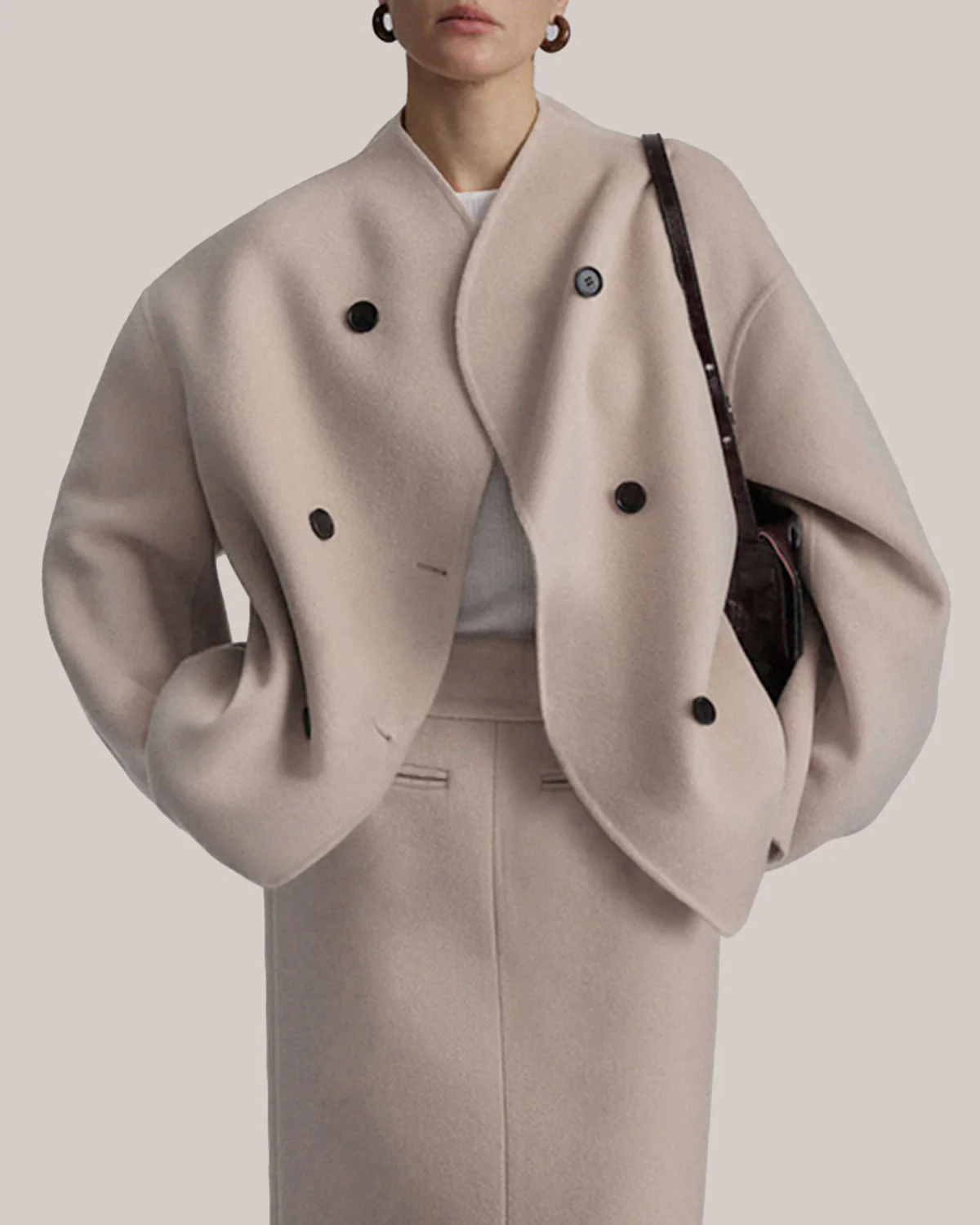 Beige Button Coat