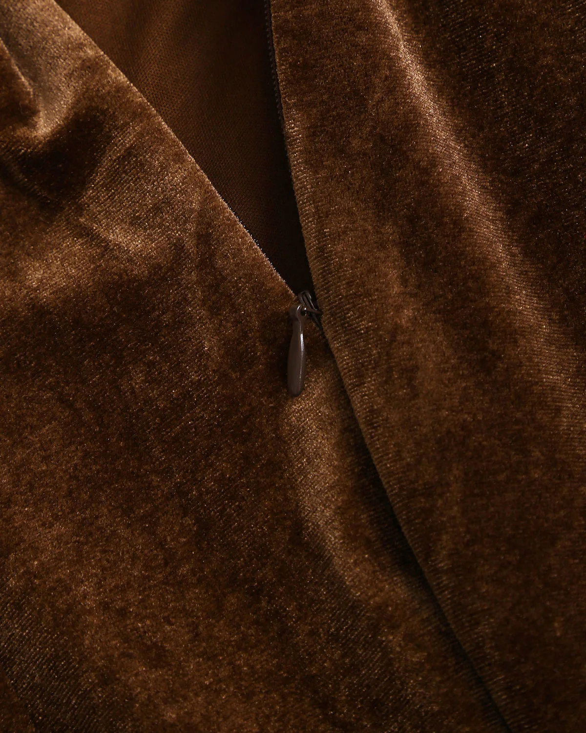 Coffee Velour A-Line Sleeveless Maxi Dress