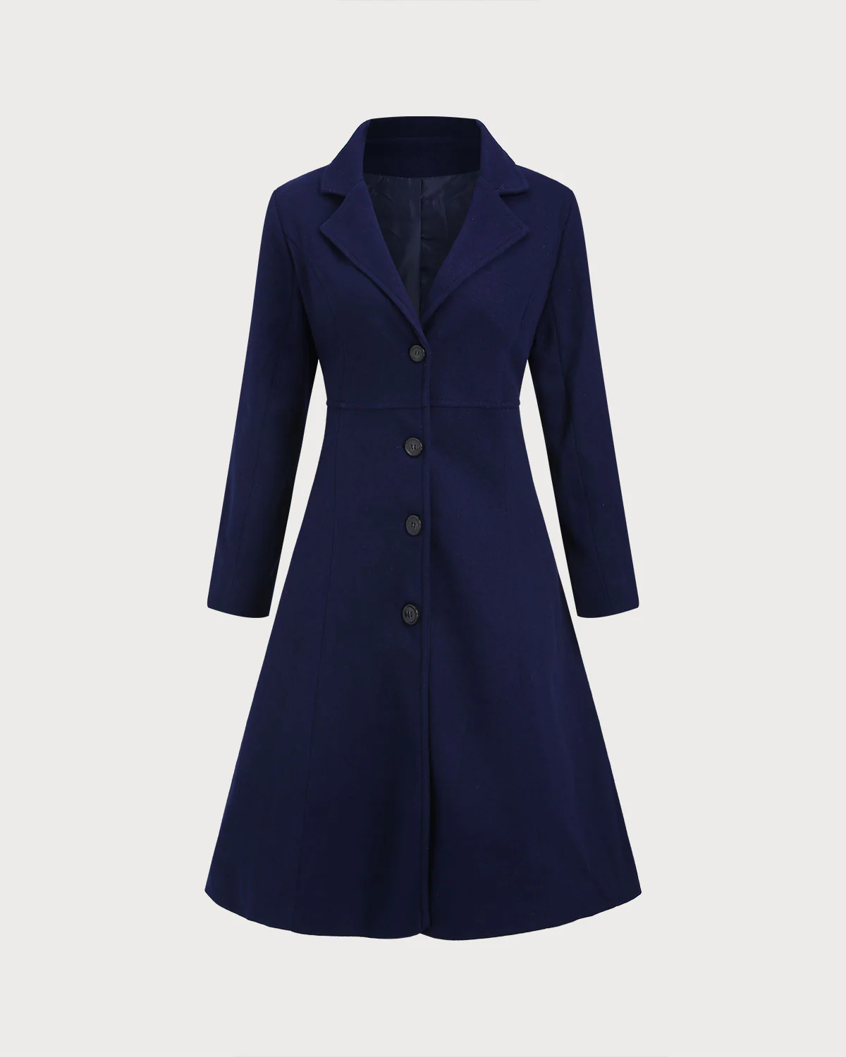 Navy 3/4 Length Sleeve Coat
