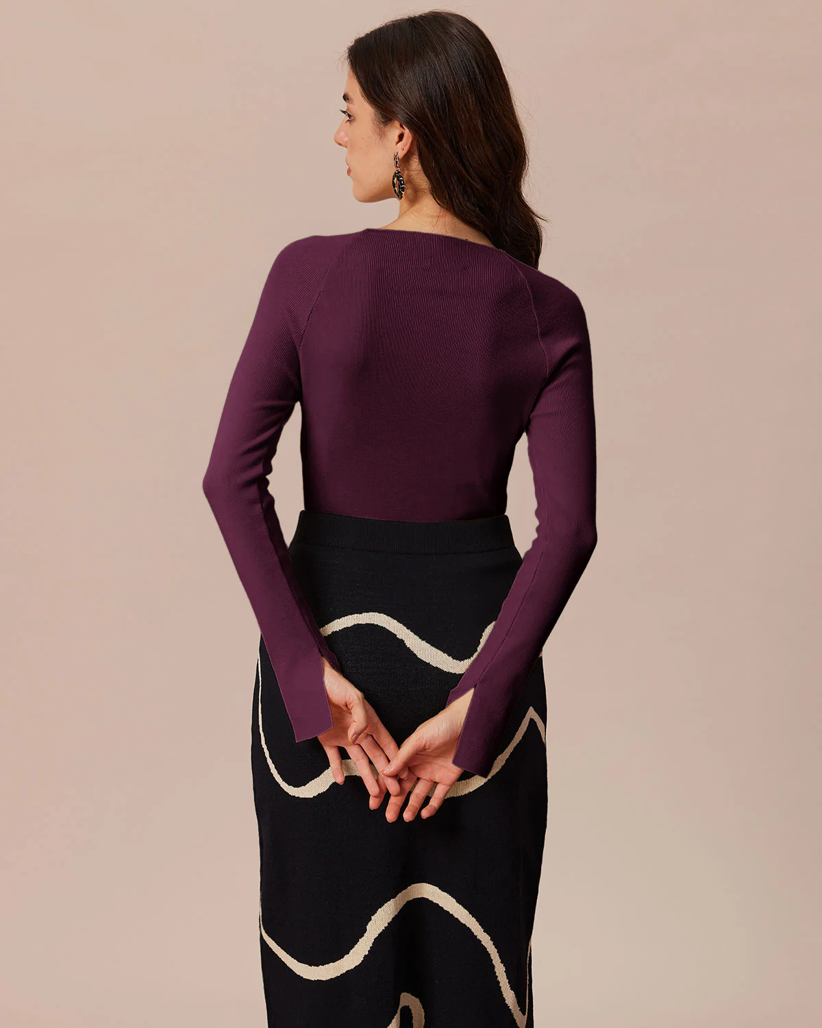 Purple Bell Sleeve Knit Tee