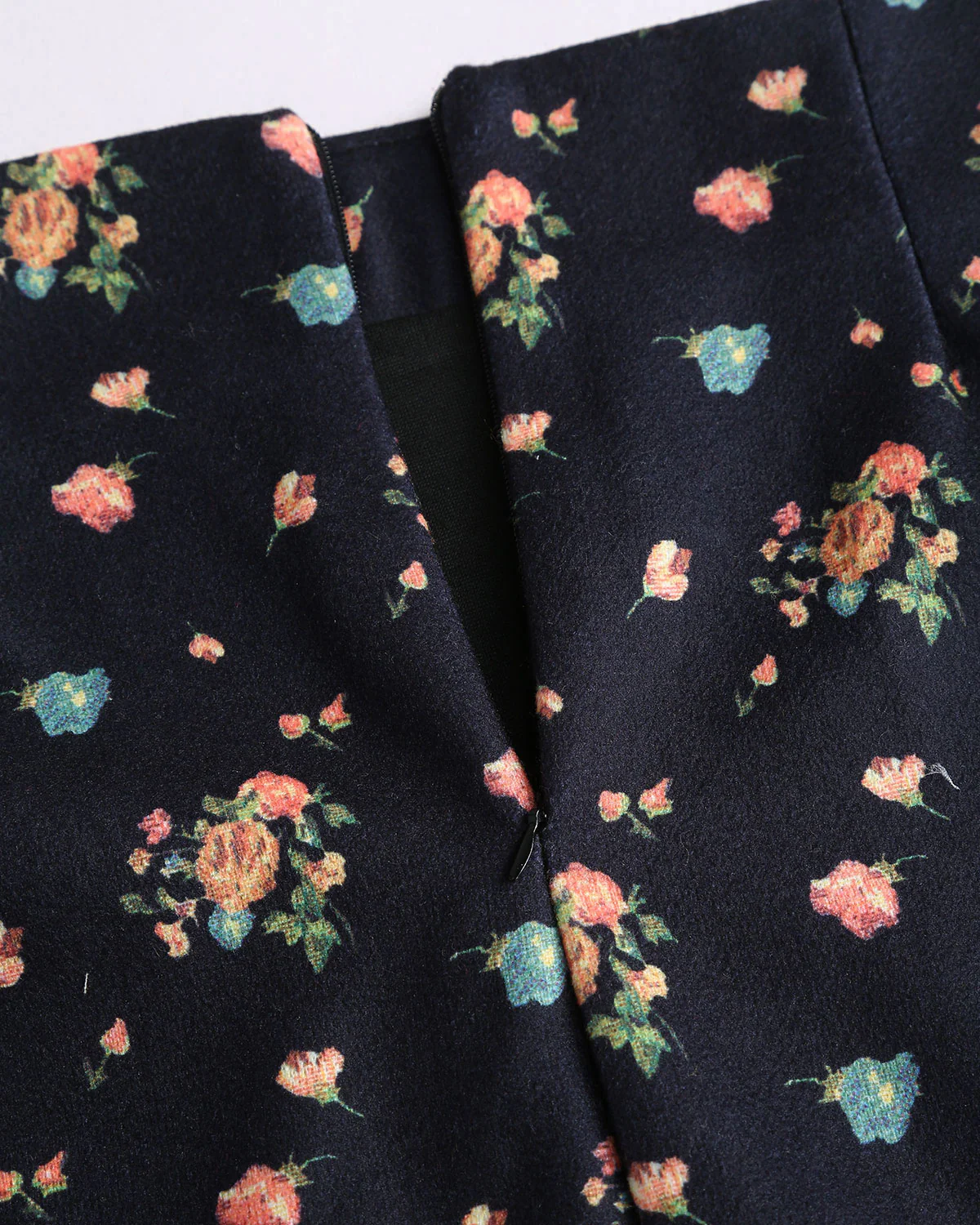 Black Floral A-Line Mini Skirt