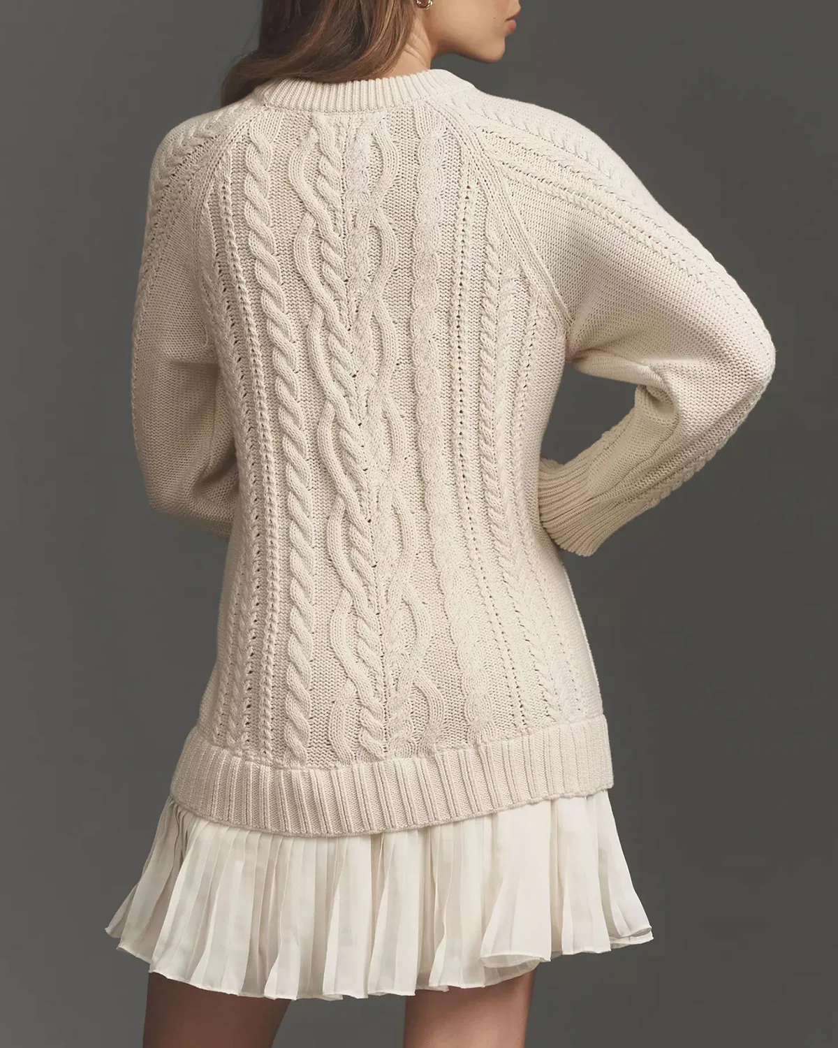 Apricot A-Line Sweater Dress