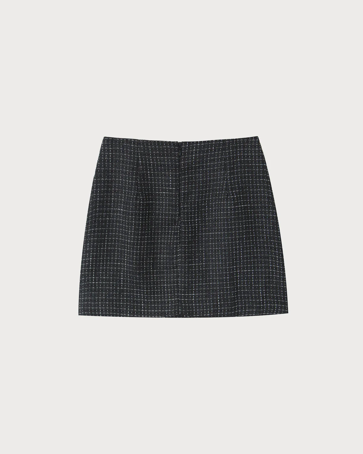 Black Plaid A-Line Mini Skirt