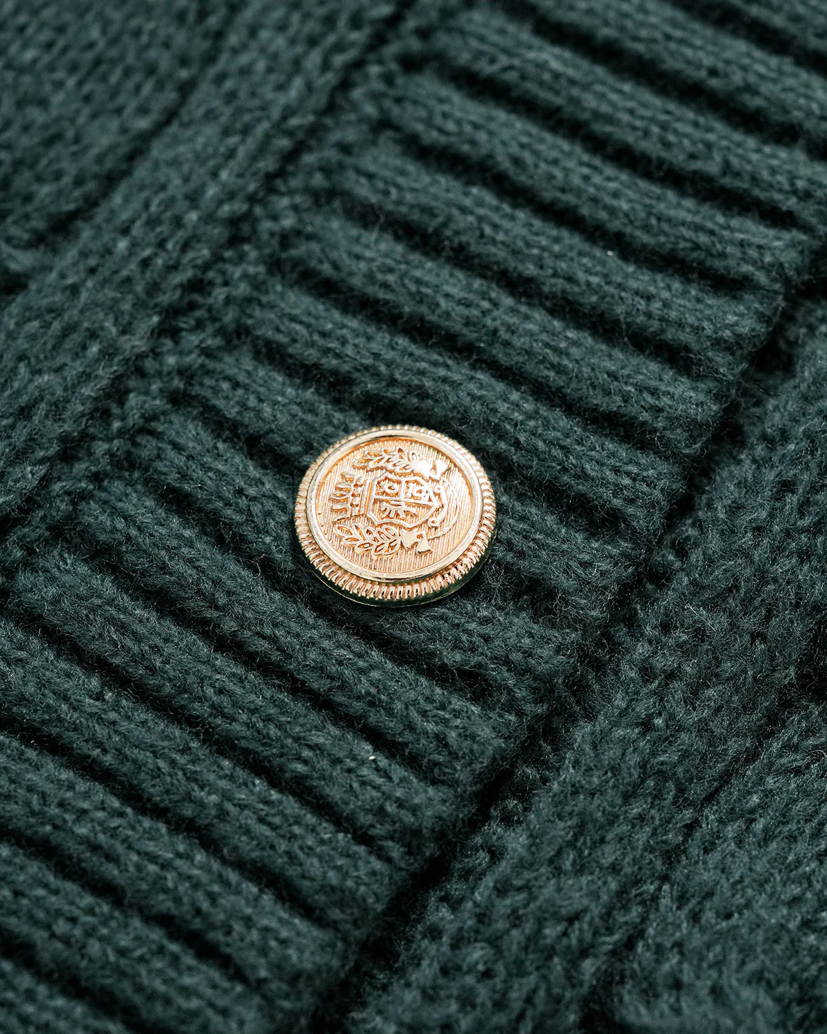 Green Single Breasted Daily Knit Cardigan