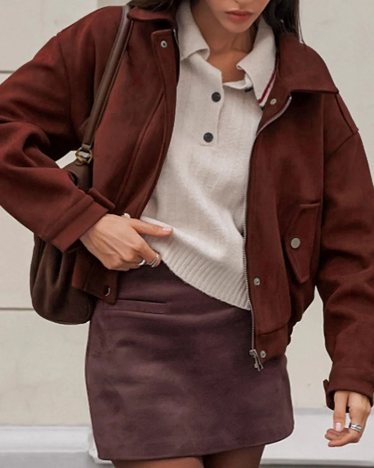 Wine Red Pocket Jacket