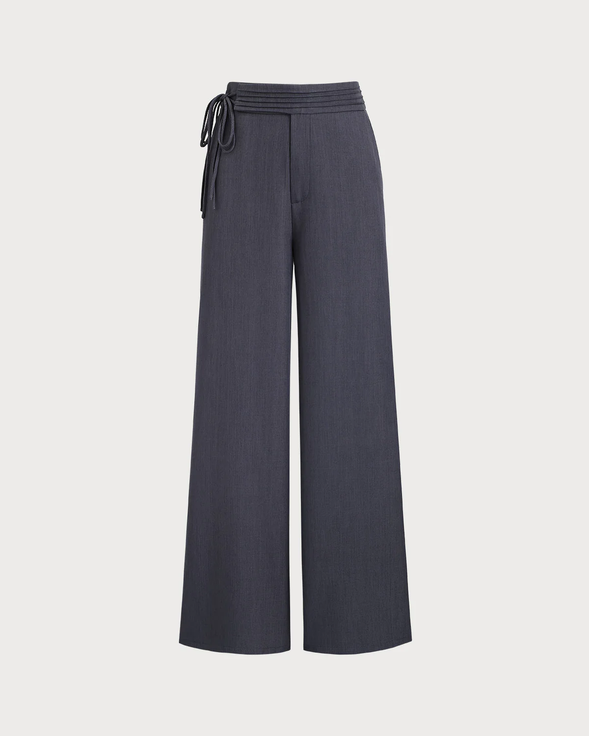 Grey Natural Waisted Straight Pants