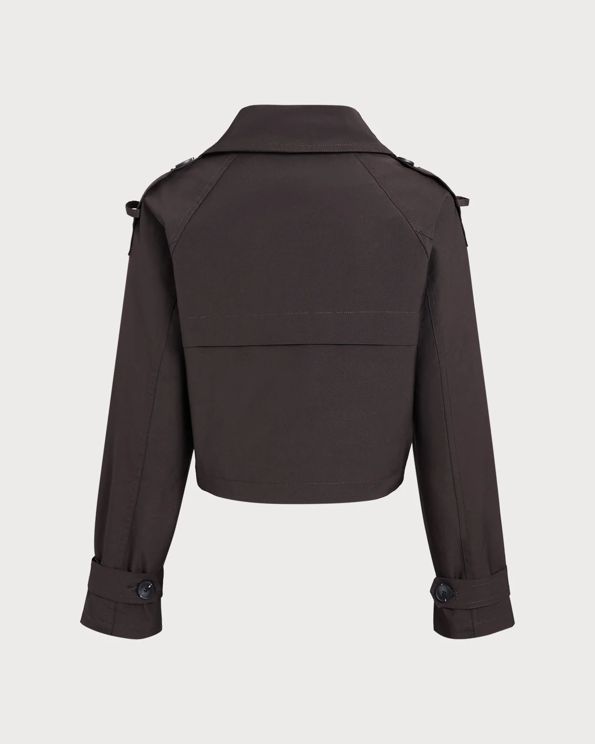 Coffee Double Breasted Cropped Jacket