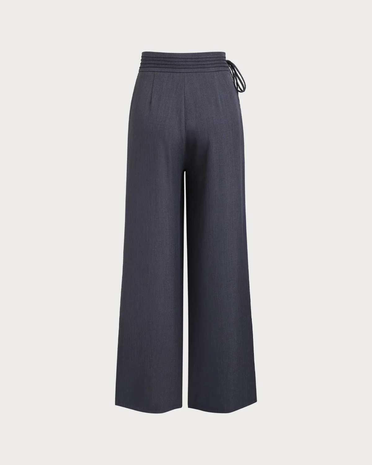 Grey Natural Waisted Straight Pants
