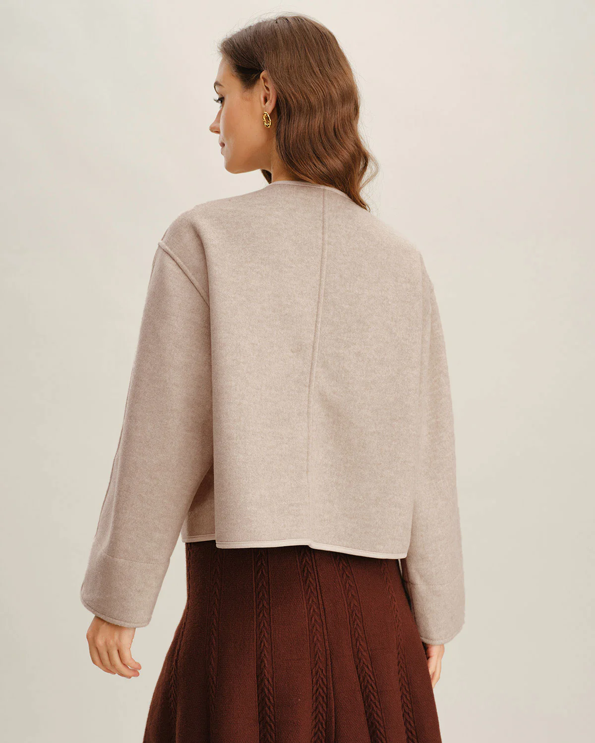 Beige Single Breasted Pocket Jacket