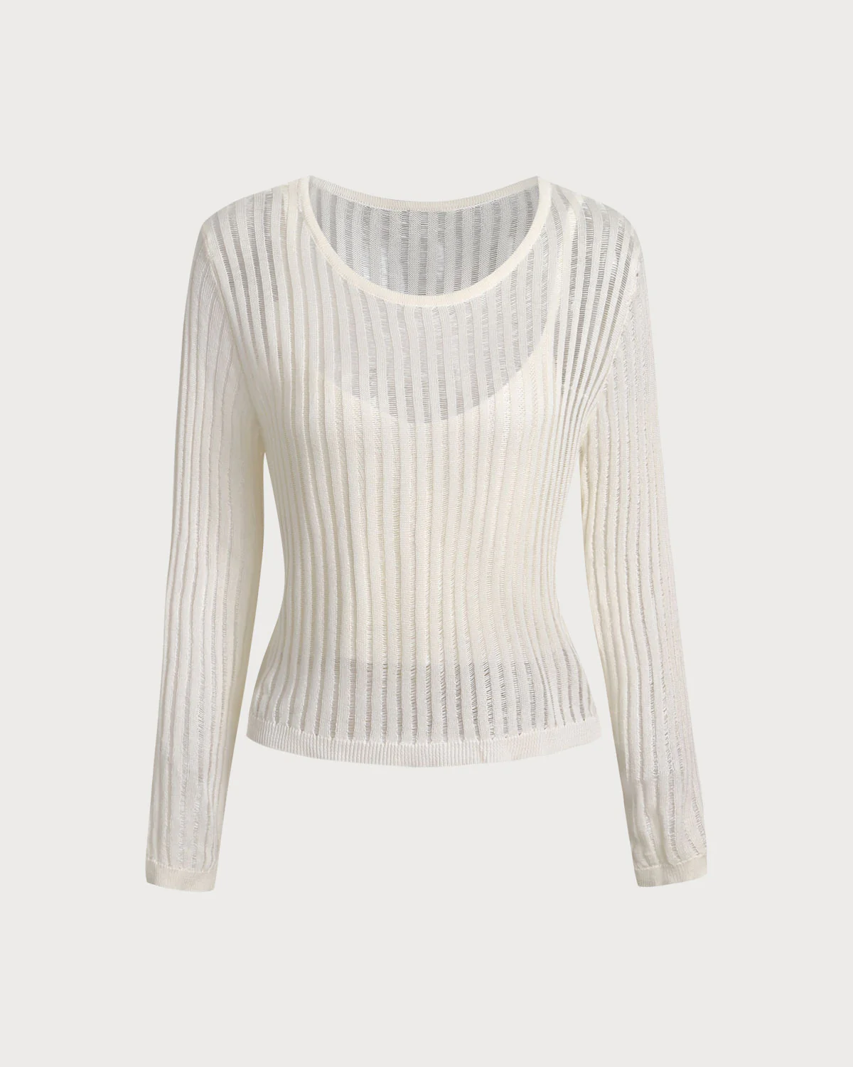 Beige Textured Pullover Two-Piece Set