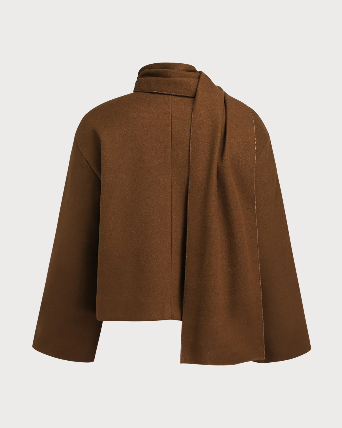 Coffee V Neck Casual Coat