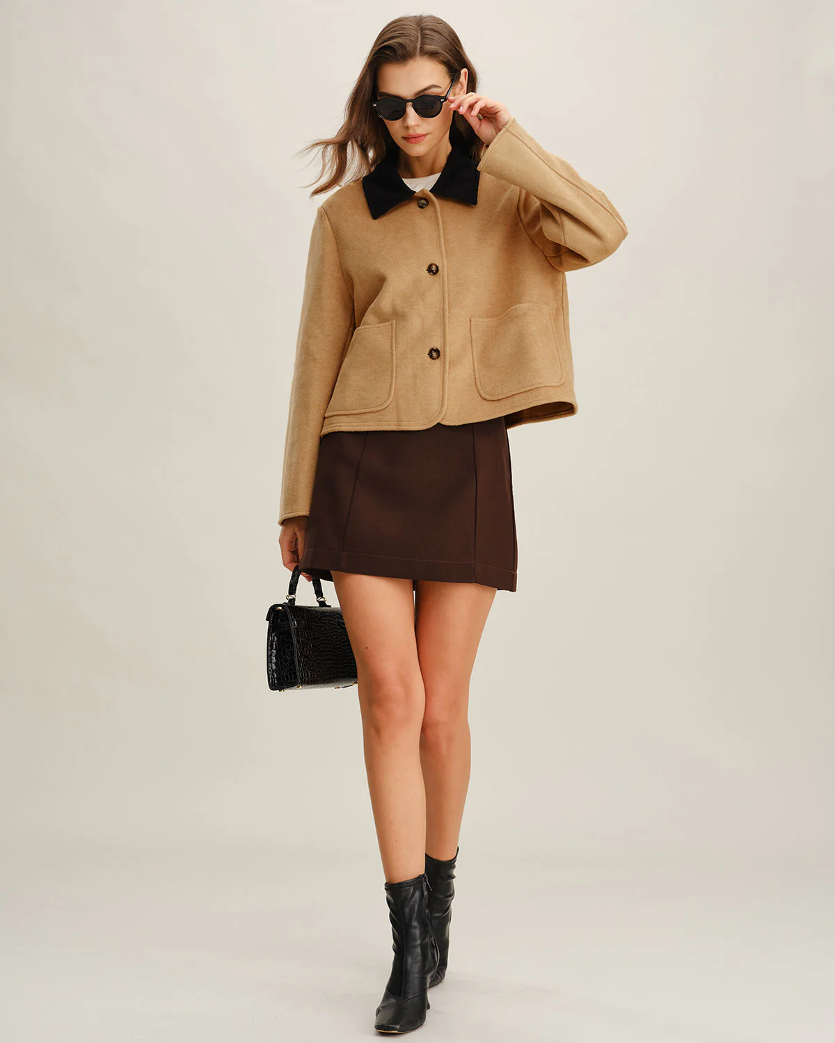 Khaki Contrasting Pocket Jacket