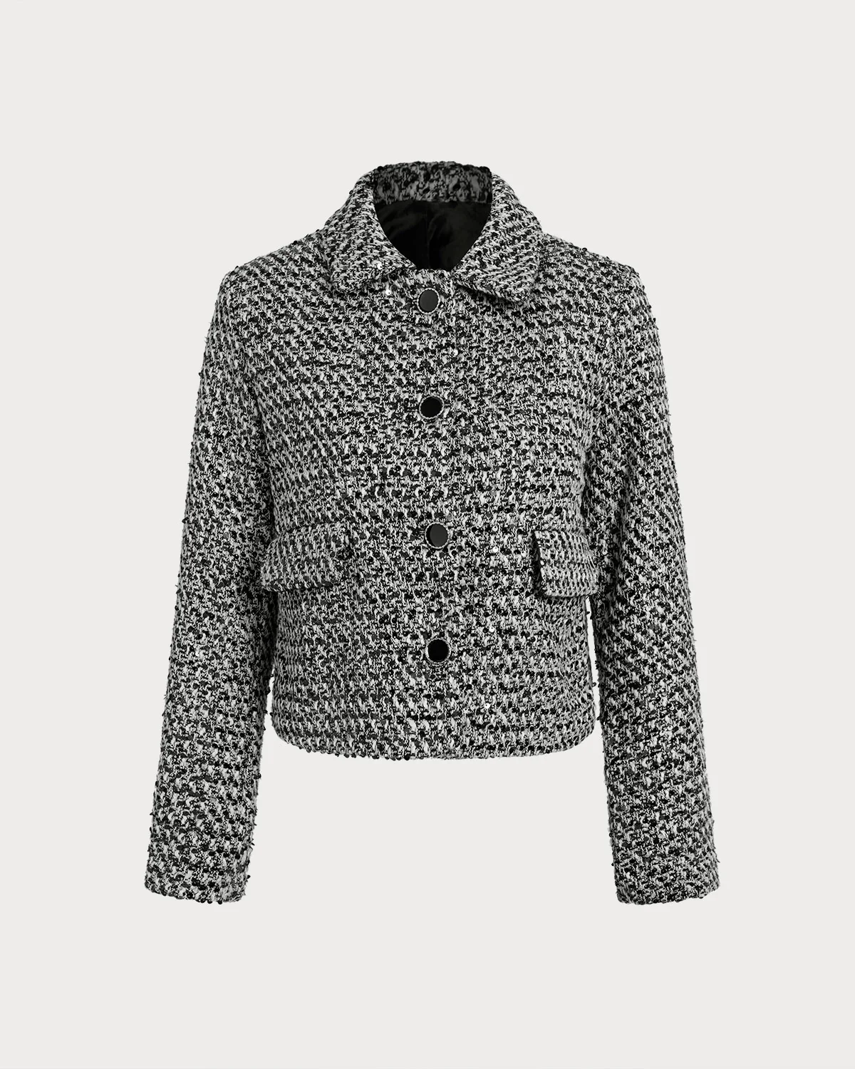Grey Sequins Single Breasted Jacket
