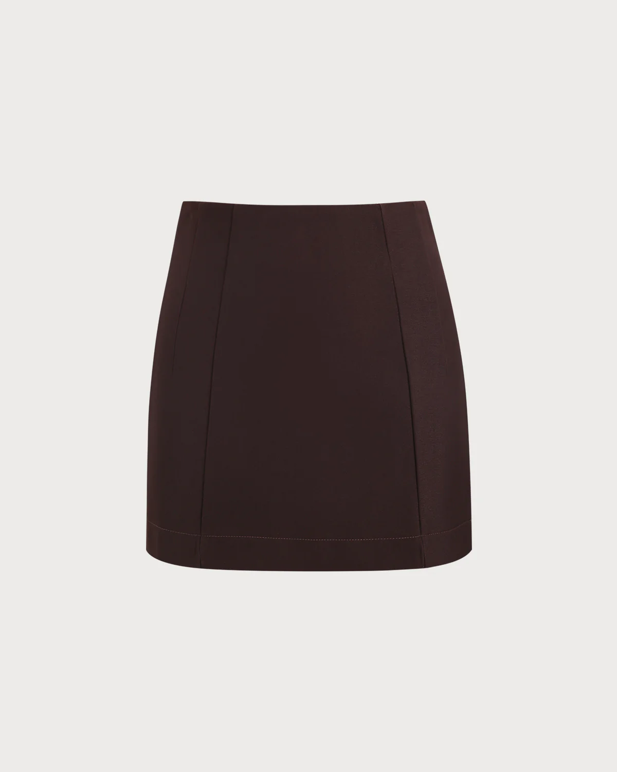 Coffee Natural Waisted A-Line Mini Skirt