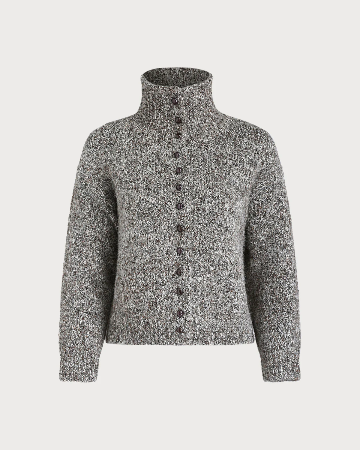 Coffee Turtle Knit Cardigan