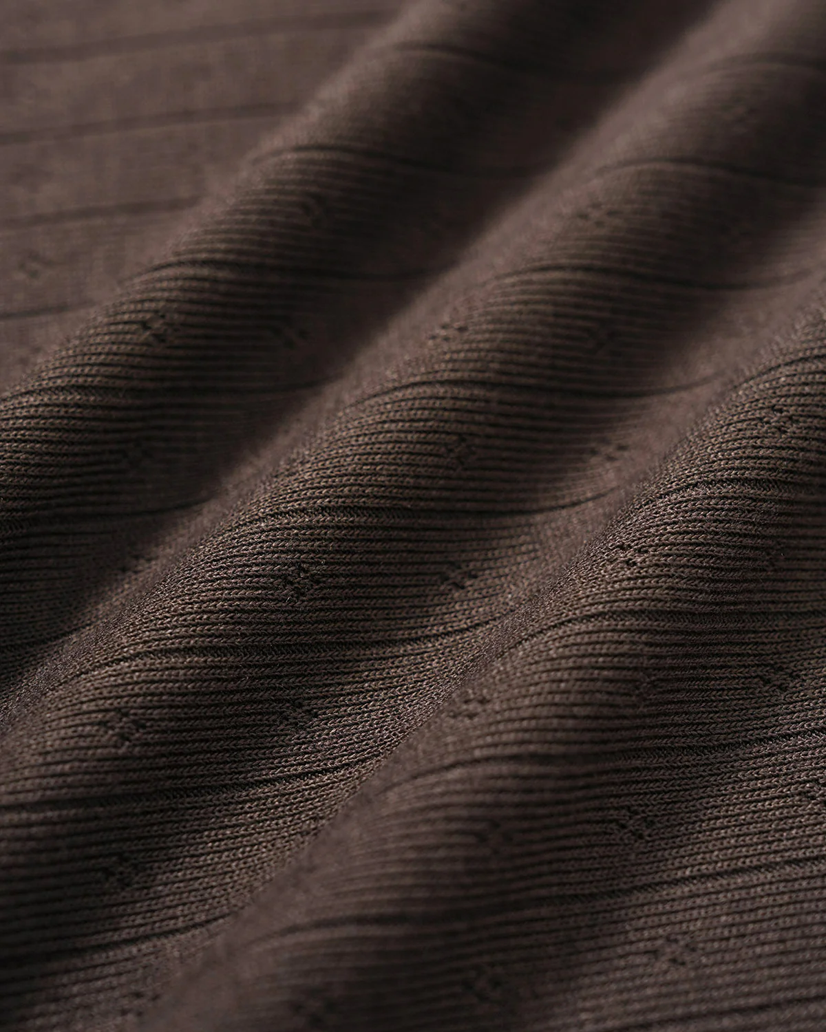 Brown Contrasting V Neck Slim Tee