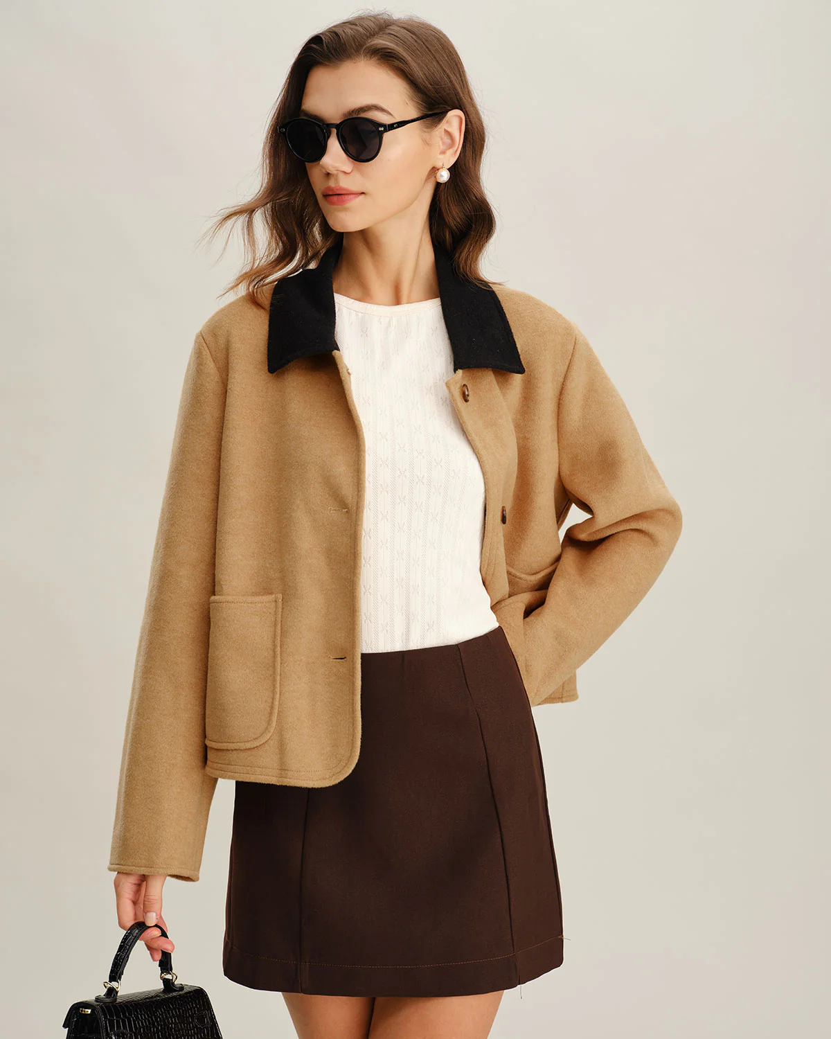 Khaki Contrasting Pocket Jacket