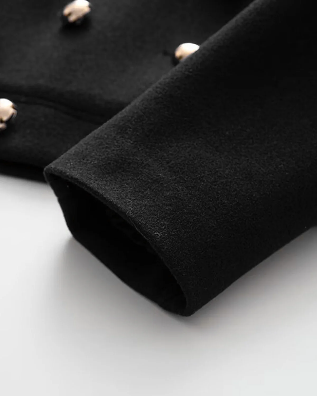 Black Double Breasted Loose Jacket