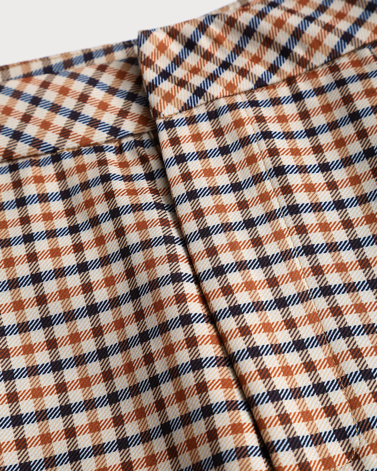 Khaki Plaid Casual Straight Pants