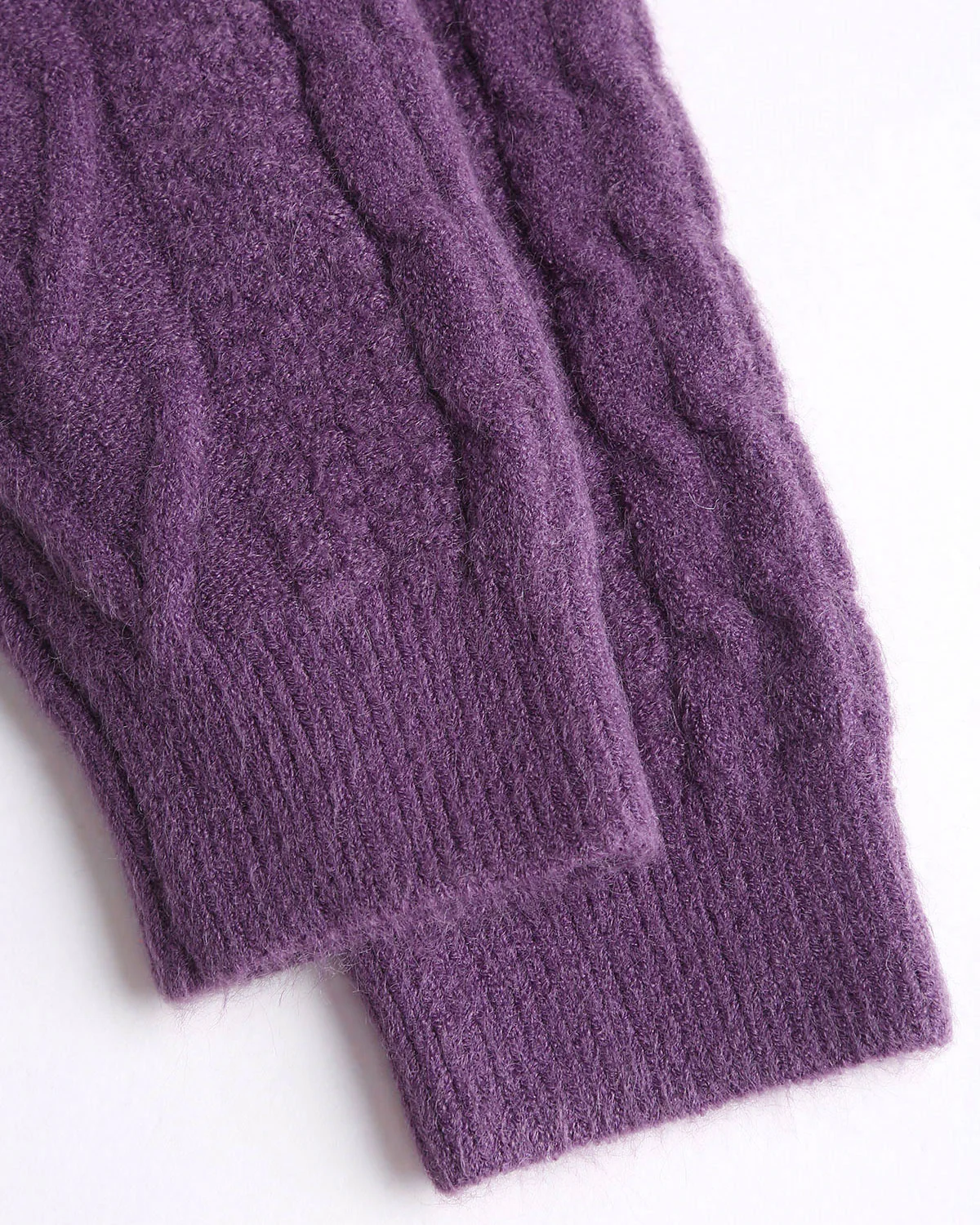 Purple Round Neck Loose Sweater