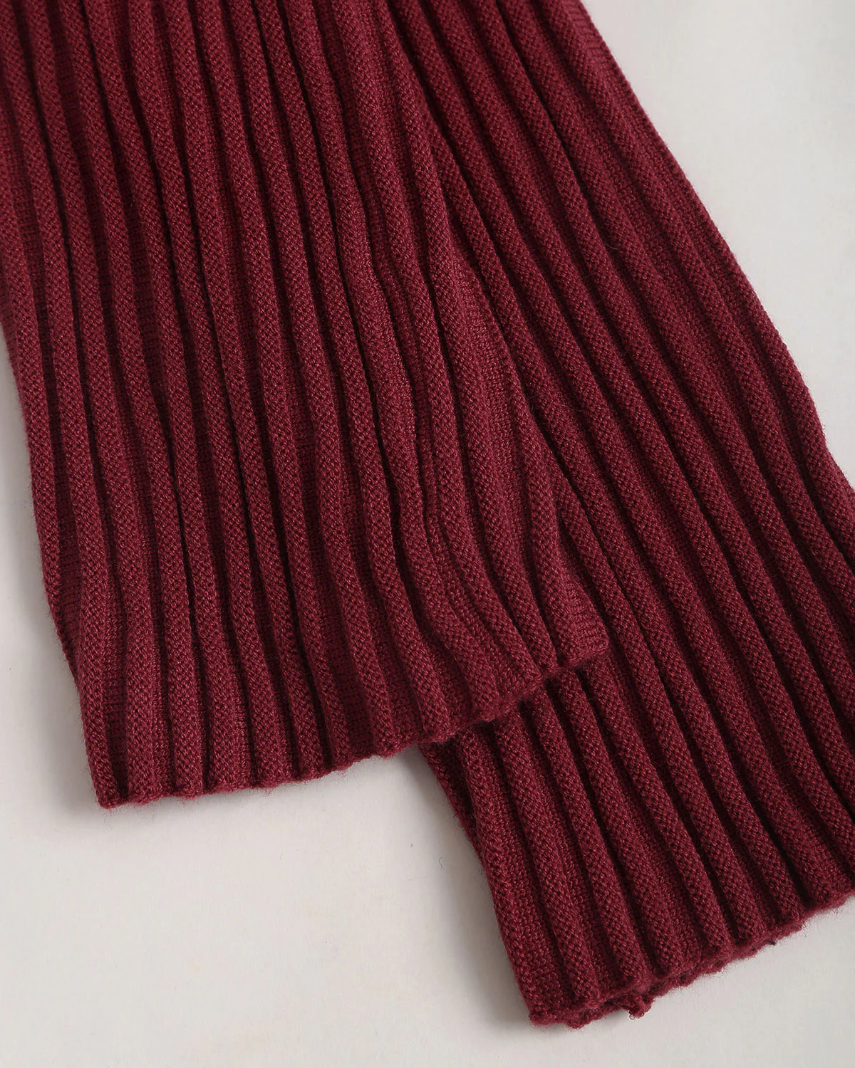 Wine Red Sheer Slim Knit Tee