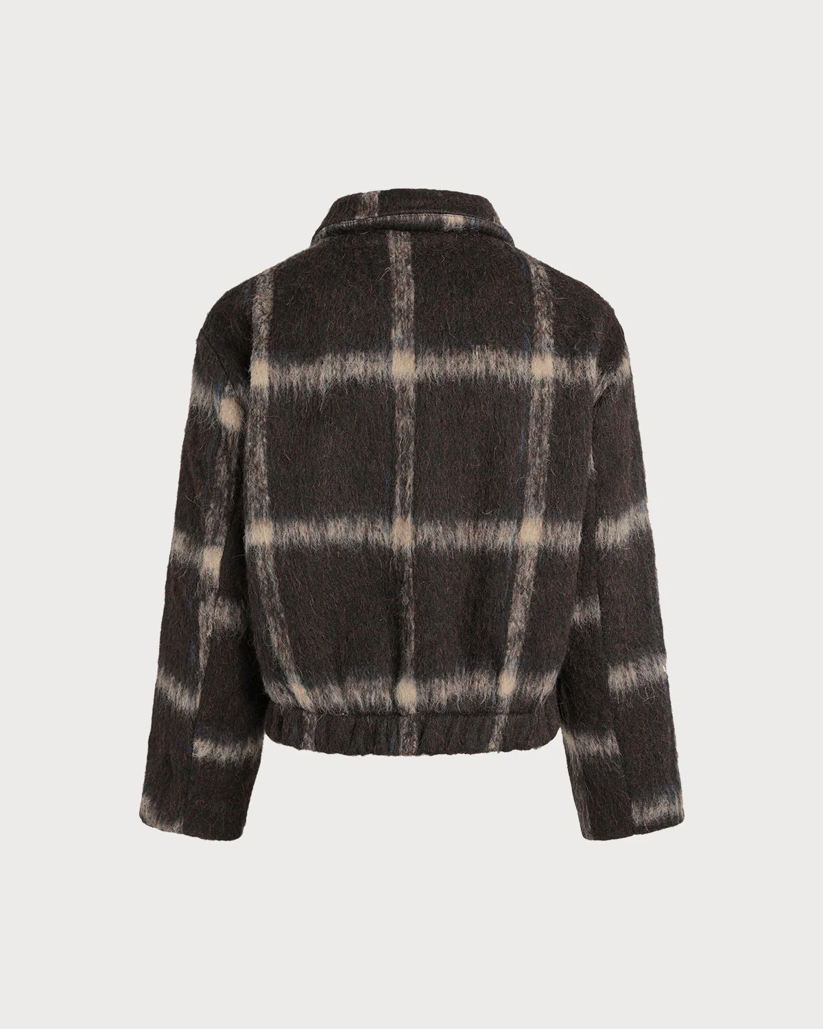 Coffee Plaid Single Breasted Jacket