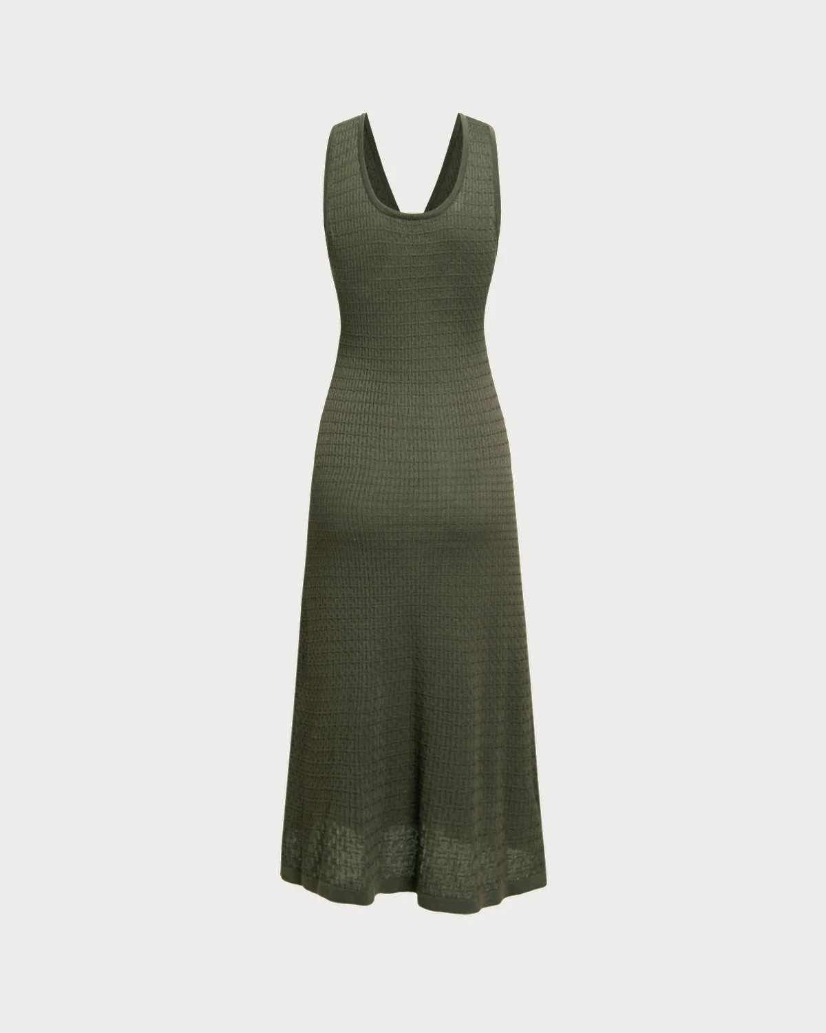 Army Green V Neck Sleeveless Sweater Dress