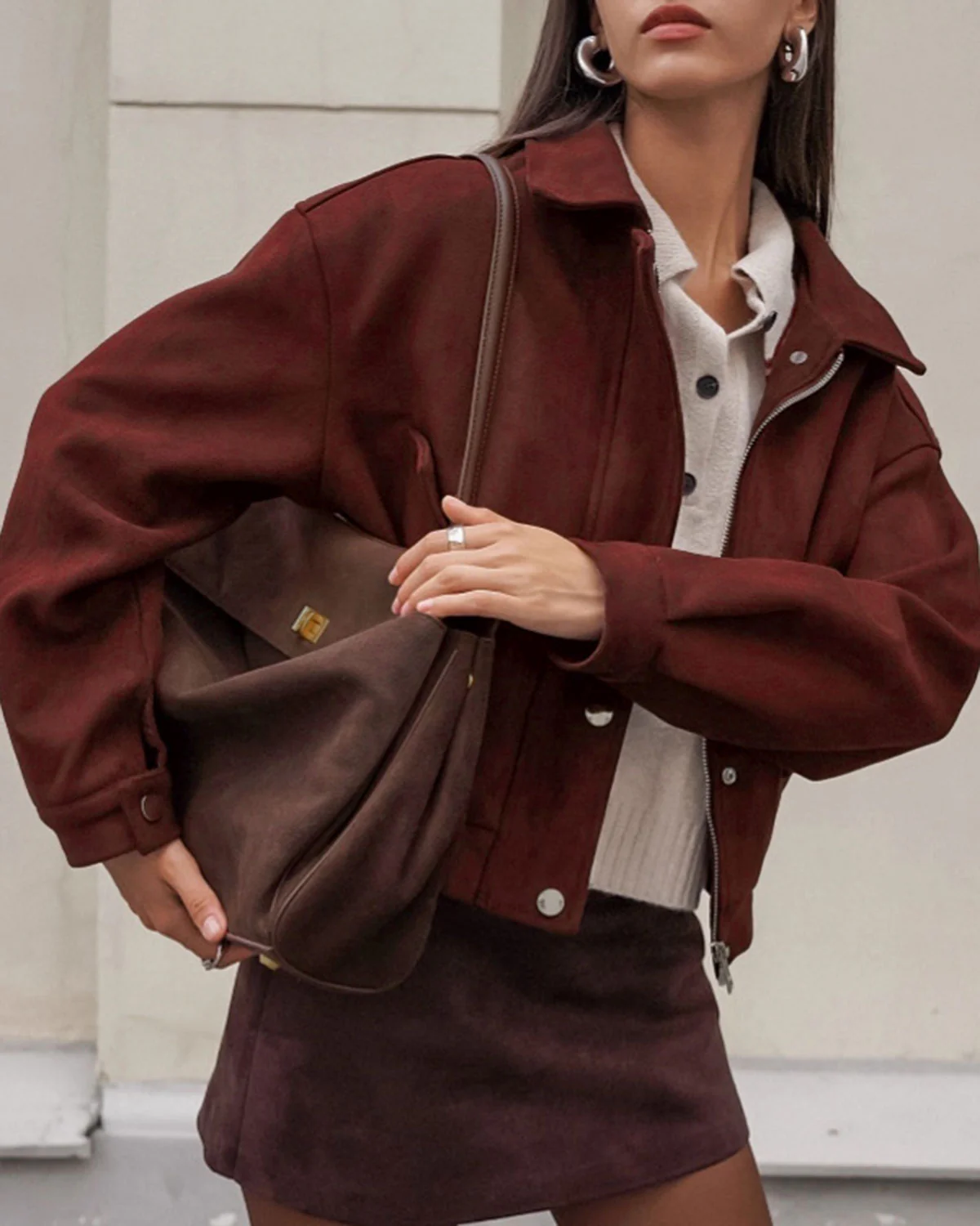 Wine Red Pocket Jacket