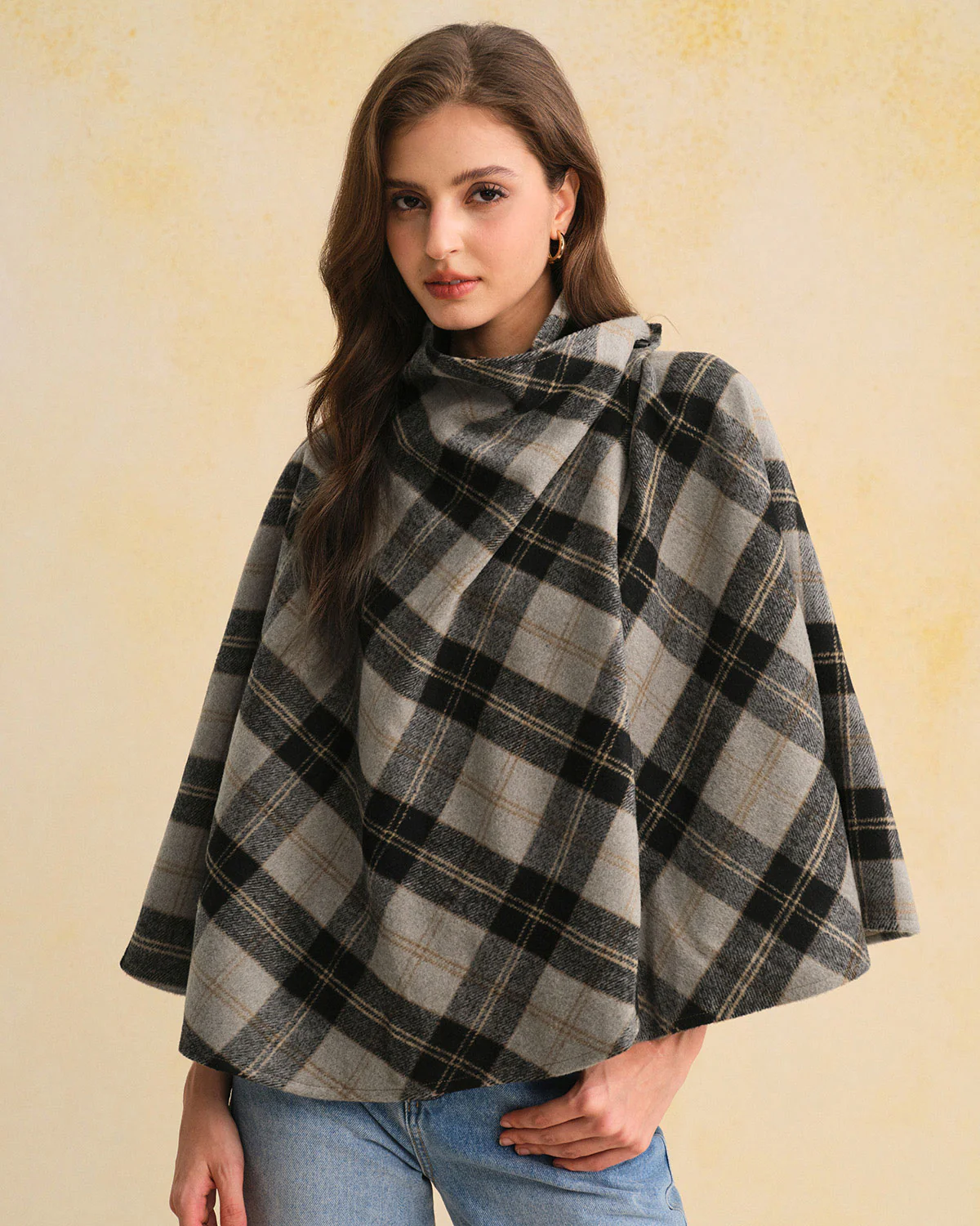Coffee Plaid Turtle Coat